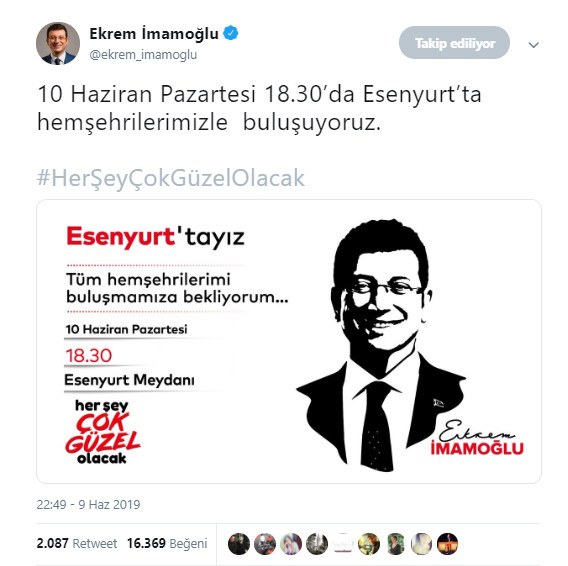 Ekrem İmamoğlu'nun yarınki programı belli oldu - Resim : 1