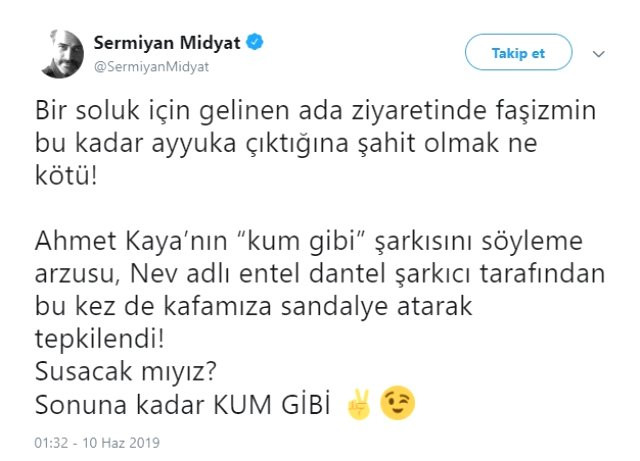 Sermiyan Midyat: Ahmet Kaya şarkısı istedik, Nev kafamıza sandalye fırlattı - Resim : 2