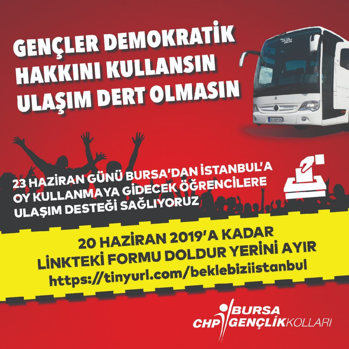 CHP Bursa Gençlik Kolları'ndan İstanbul’a seçime özel otobüs - Resim : 1