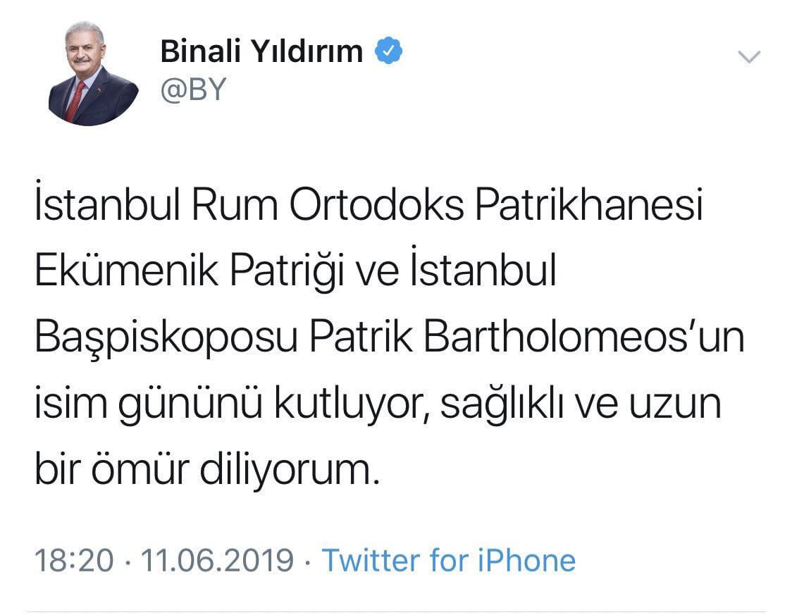 Binali Yıldırım'dan skandal 'ekümenik' tweeti - Resim : 1