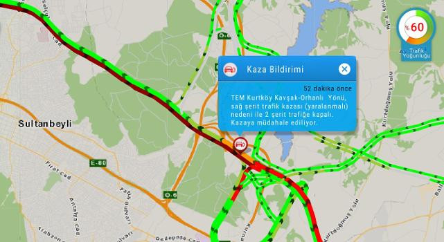 TEM'de zincirleme kaza: Trafik kilitlendi - Resim : 1