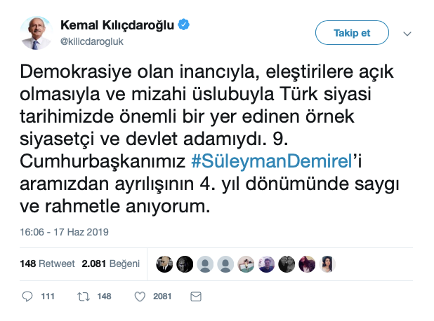 Kılıçdaroğlu, Süleyman Demirel'i andı - Resim : 1