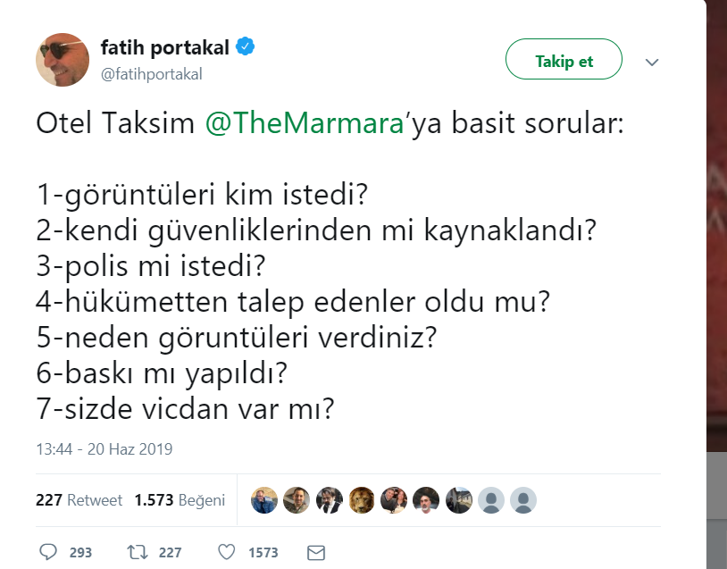Fatih Portakal'dan çok beğeni alan The Marmara Otel sorusu - Resim : 1