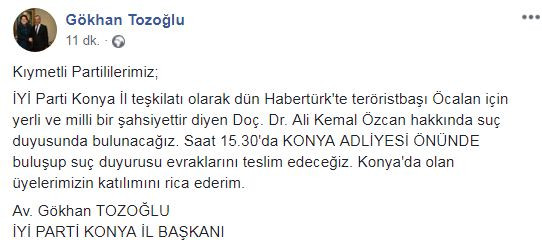 Ali Kemal Özcan hakkında suç duyurusu - Resim : 1