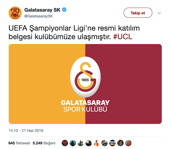 Galatasaray'dan Şampiyonlar Ligi paylaşımı - Resim : 1