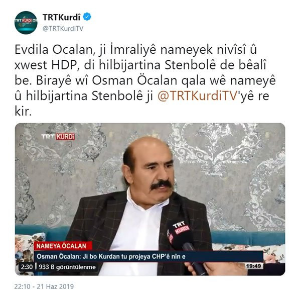 TRT, teröristbaşı Öcalan’ın kardeşi ile röportaj yaptı! - Resim : 1