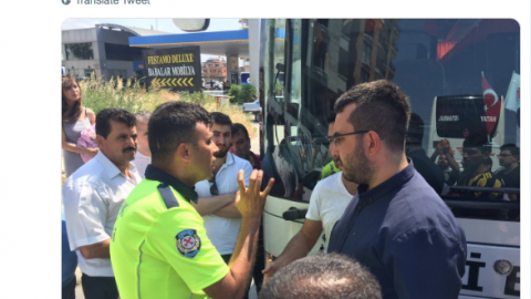 Seçim için İstanbul'a gelen otobüse polis engeli!