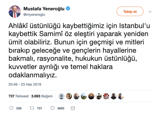 AKP'li Yeneroğlu yenilgiyi böyle kabul etti: Ahlâkî üstünlüğü kaybettiğimiz için... - Resim : 1