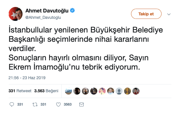 Ahmet Davutoğlu'ndan Ekrem İmamoğlu paylaşımı - Resim : 1