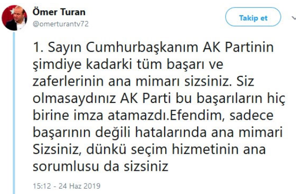 Yandaş Ömer Turan, Erdoğan'ı eleştiri yağmuruna tuttu - Resim : 1
