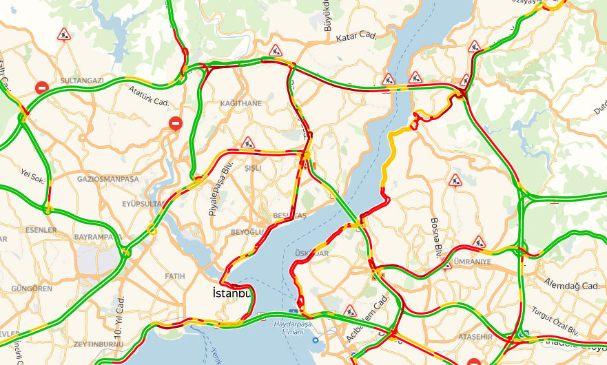 Köprülerdeki çalışma İstanbul'da trafiği kilitledi - Resim : 1