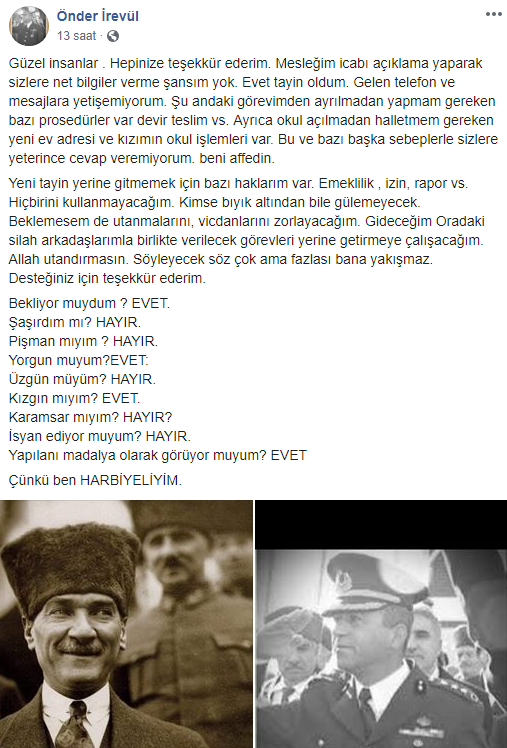 Atatürk'ün anılmamasına sessiz kalmayan Albay İrevül sürgün edildi! - Resim : 1