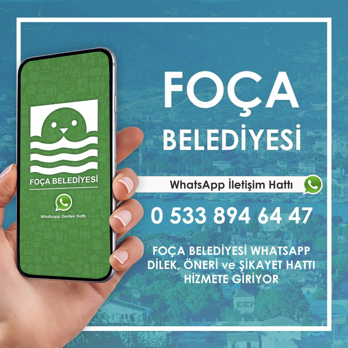 Foça Belediyesi WhatsApp iletişim hattı kuruldu - Resim : 1