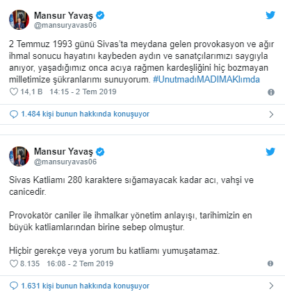 Mansur Yavaş’tan Sivas Katliamı mesajı - Resim : 1