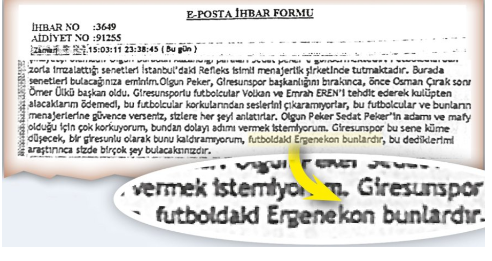 'Fenerbahçe kumpası bu ihbar mektubuyla başladı' - Resim : 1