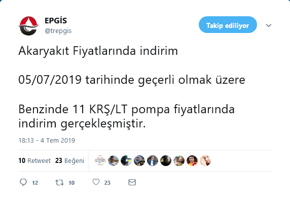 27 kuruş zam yapılan benzinde indirim - Resim : 1