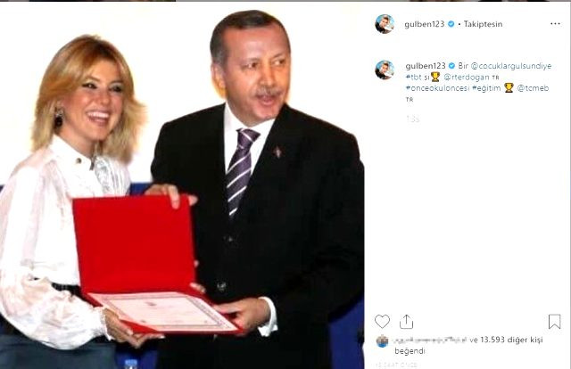 Gülben Ergen, Erdoğan'la fotoğrafını paylaşıp yorumları kapattı - Resim : 1