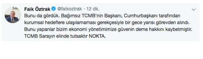 Merkez Bankası Başkanı Çetinkaya’nın görevden alınmasına CHP’den ilk tepki - Resim : 1