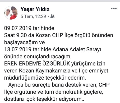 CHP'li Yıldız, Eren Erdem için yürüyecek - Resim : 2