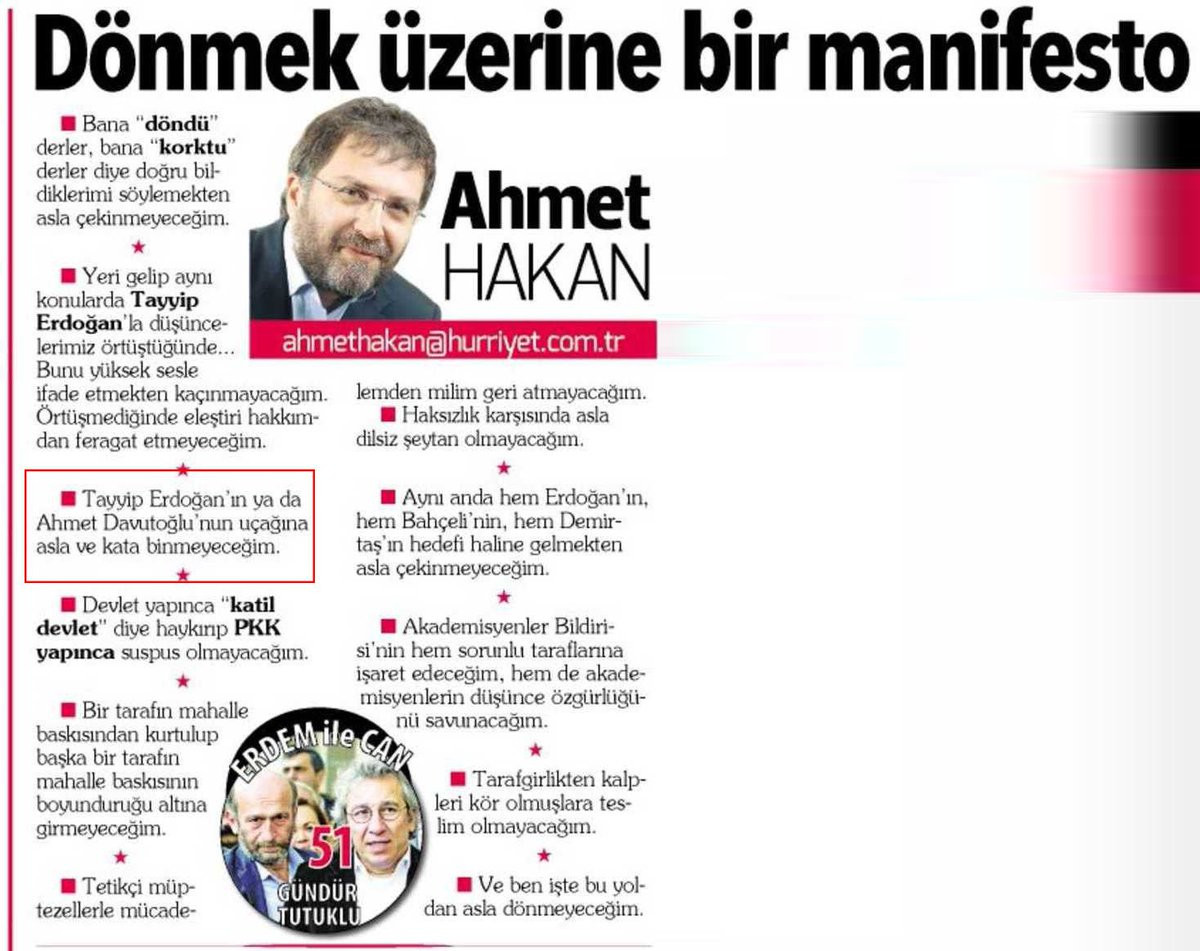 Ahmet Hakan, 'asla binmeyeceğim' dediği Erdoğan'ın uçağına bindi - Resim : 2
