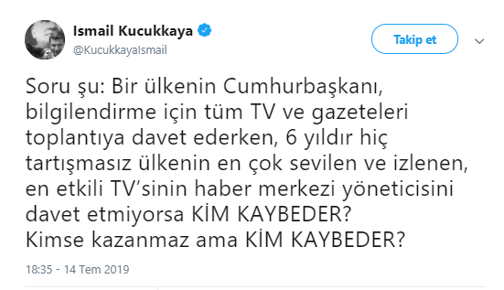 İsmail Küçükkaya'dan Erdoğan'a FOX TV tepkisi - Resim : 1