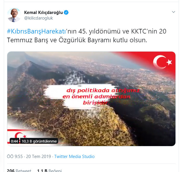 Kemal Kılıçdaroğlu'ndan Kıbrıs Barış Harekatı mesajı - Resim : 1