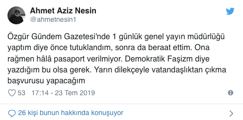Gazeteci Ahmet Nesin T.C. vatandaşlığından çıkacak - Resim : 1