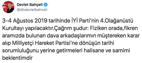 İYİ Parti'den 'geri dönün' diyen Bahçeli'ye yanıt! - Resim : 1