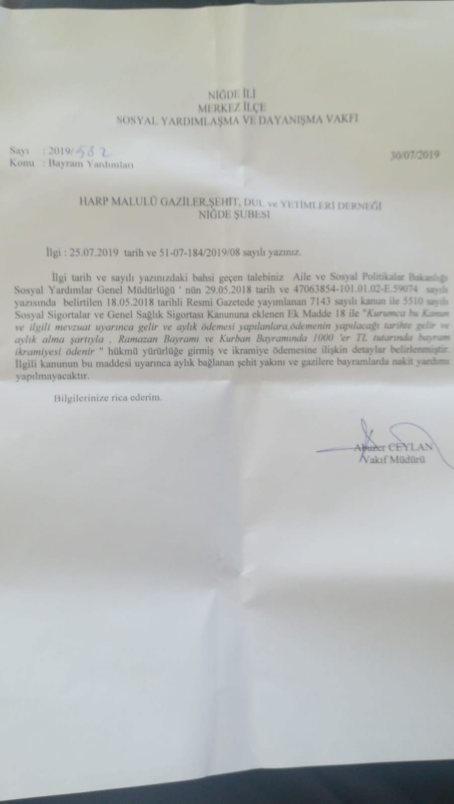 CHP'li Gürer'den Niğde Valiliği'ne belgeli 'yardım' yanıtı - Resim : 2