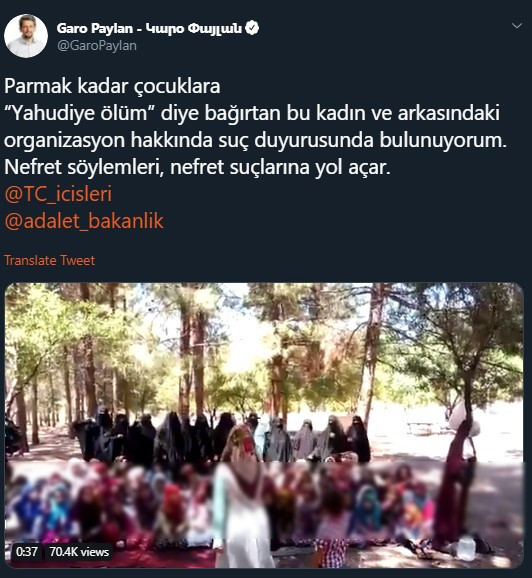 Skandal görüntüler! Çocuklara 'Yahudilere ölüm' sloganı attırdılar - Resim : 1