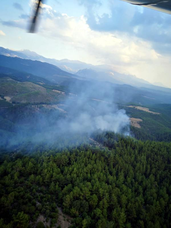 Antalya'da yıldırım düşen ormanda yangın! - Resim : 1