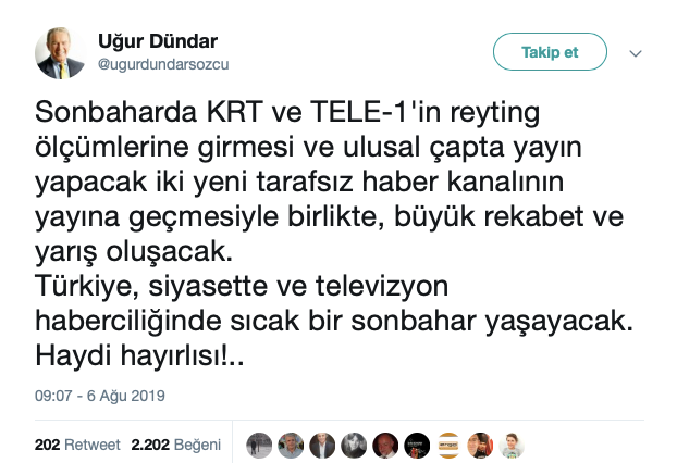 Uğur Dündar: Siyasette sıcak bir sonbahar yaşanacak - Resim : 1