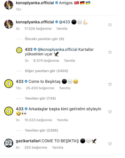 Konoplyanka’dan Beşiktaş taraftarlarını heyecanlandıran paylaşım - Resim : 1