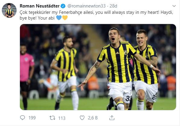 Roman Neustadter Fenerbahçe'ye böyle veda etti - Resim : 1