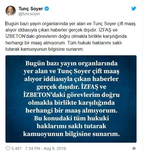 Tunç Soyer'den 'iki maaş alıyor' iddialarına yanıt - Resim : 1