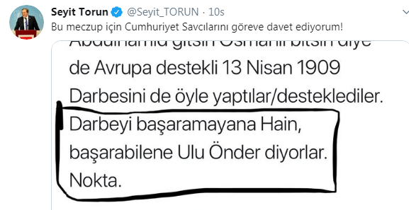 Fatih Tezcan'ın skandal Atatürk paylaşımına Seyit Torun'dan tepki - Resim : 2