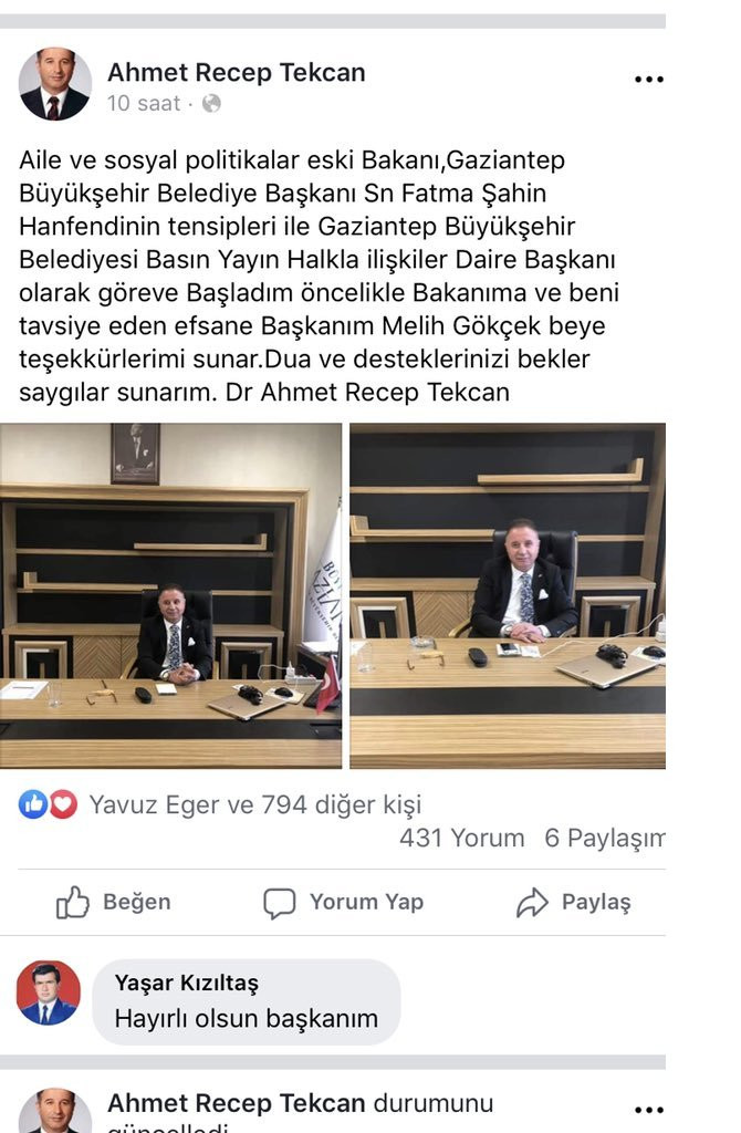 Melih Gökçek'in referans olduğu isimden 'FETÖ' paylaşımı - Resim : 2