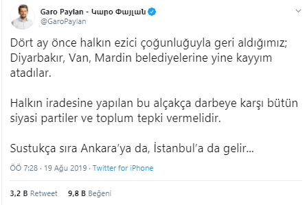 HDP'li Garo Paylan: Sustukça sıra Ankara’ya da, İstanbul’a da gelir... - Resim : 1