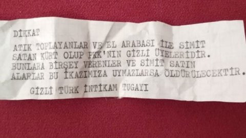 İzmir'de evlere bırakılan not: 'Öldüreceğiz'