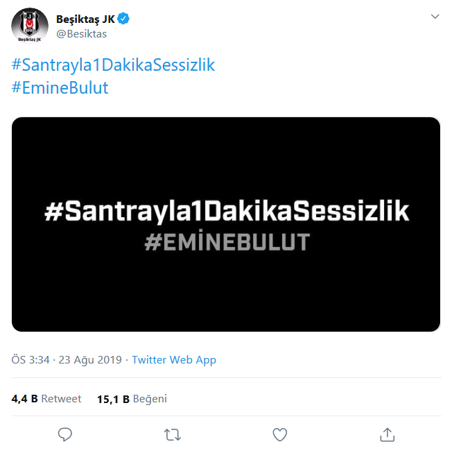 Beşiktaş'tan taraftarlara Emine Bulut çağrısı - Resim : 1