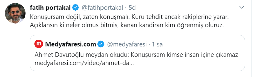 Fatih Portakal'dan Ahmet Davutoğlu paylaşımı: Neler olmuş bitmiş... - Resim : 1