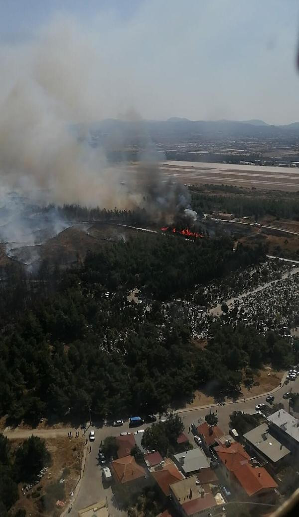 İzmir'de ağaçlandırma sahasında yangın - Resim : 1