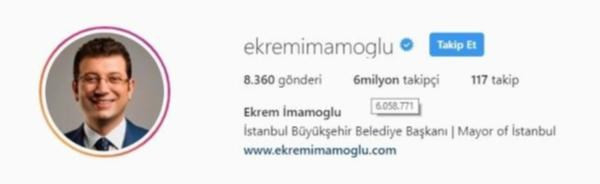 Ekrem İmamoğlu, Instagram'da Erdoğan'ı solladı - Resim : 1