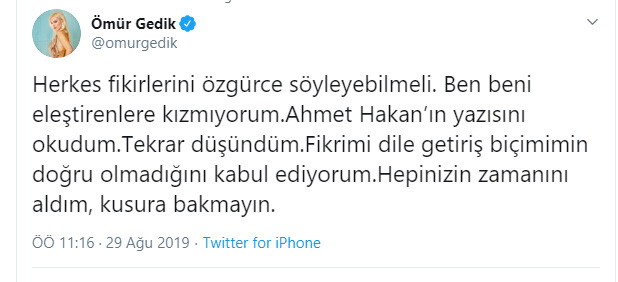 'Şort' çıkışıyla tepki çeken Ömür Gedik çark etti: Ahmet Hakan'ın yazısını okudum... - Resim : 2