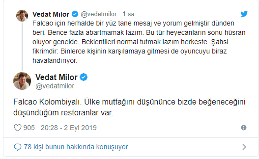Vedat Milor'dan Galatasaray'ın yeni forveti Falcao'ya tavsiye - Resim : 1