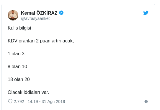 Flaş iddia! KDV oranları yüzde 2 artacak - Resim : 1