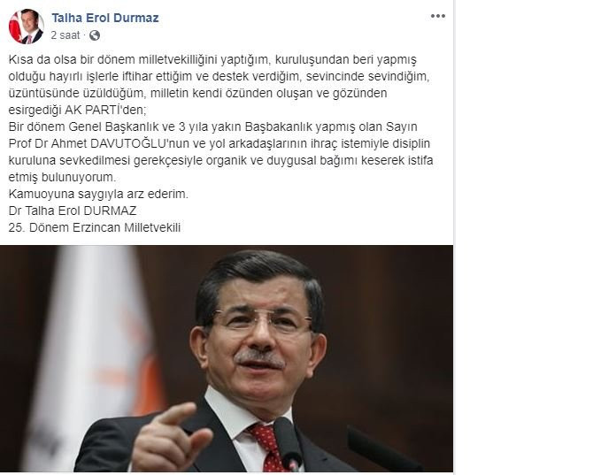 AKP'de Davutoğlu krizi! Ve ilk istifa geldi - Resim : 1