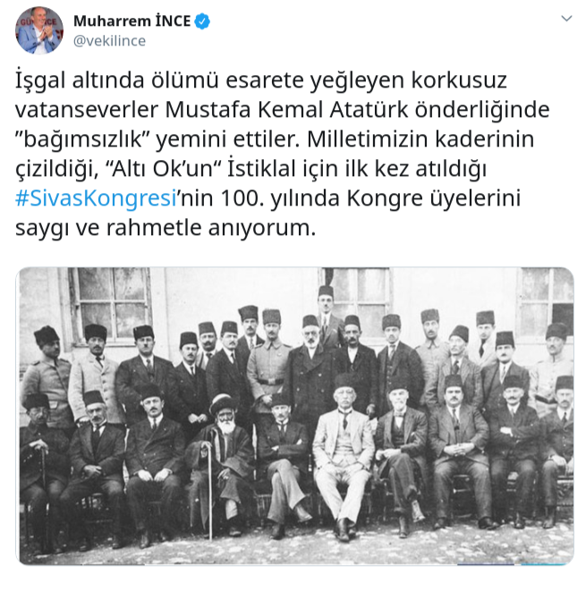 Muharrem İnce'den Sivas Kongresi mesajı - Resim : 1