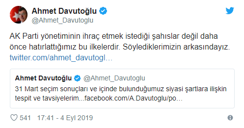 Ahmet Davutoğlu'ndan ihraç sonrası ilk açıklama! - Resim : 1