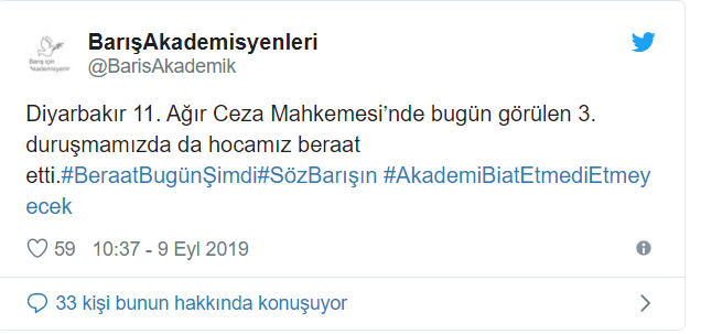 Üç barış akademisyeni daha beraat etti - Resim : 1